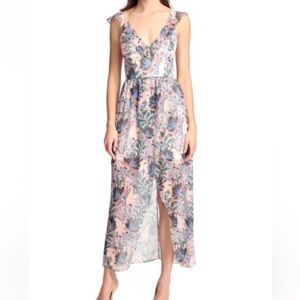 NWT, GUESS Size 14, high/low ruffled dress.